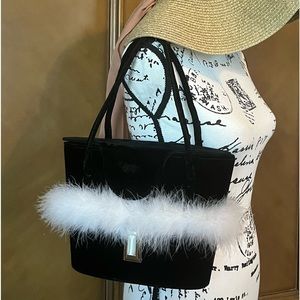 Dover vintage black crushed velvet bag